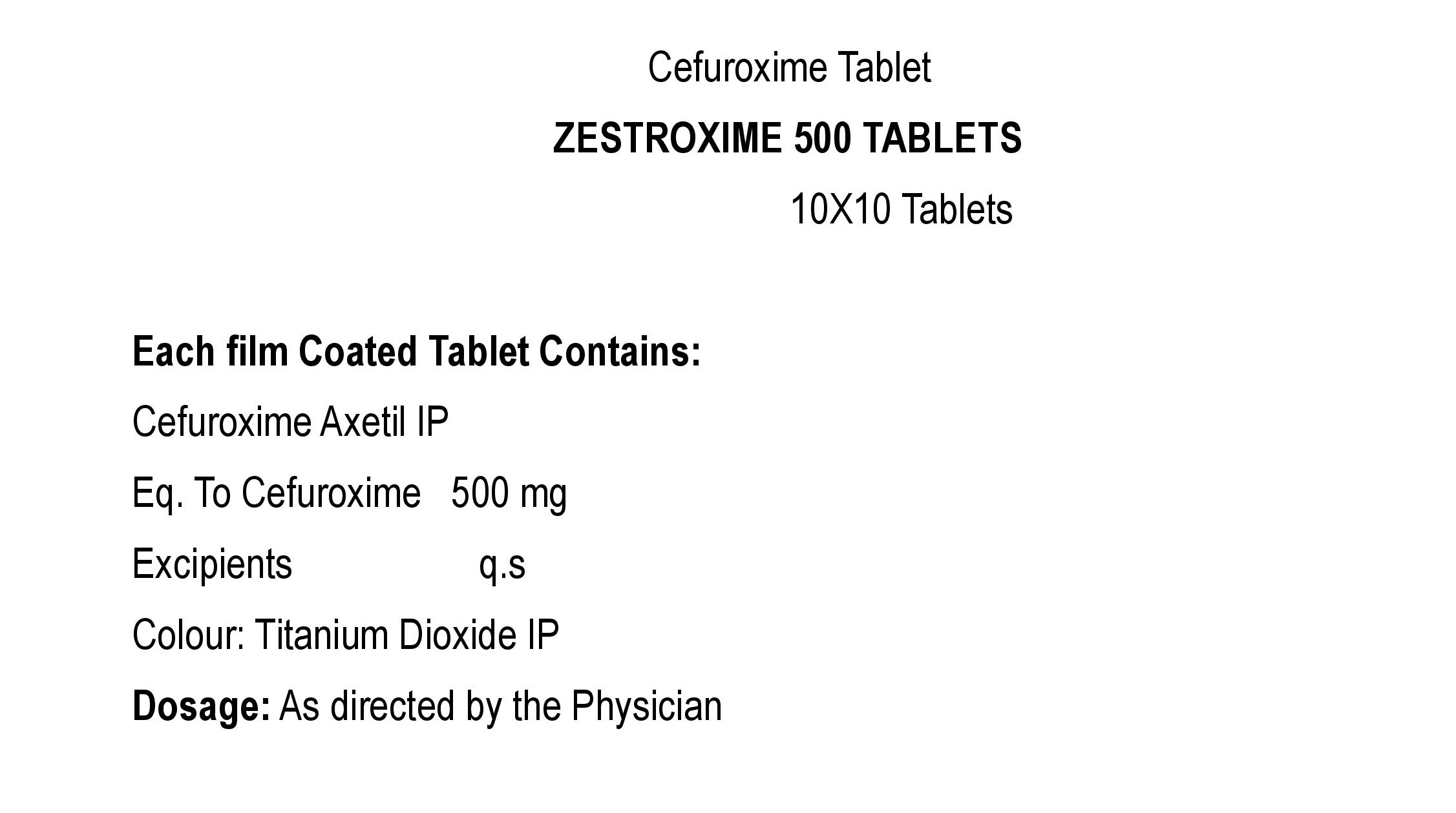 ZESTROXIME 500 TABLET